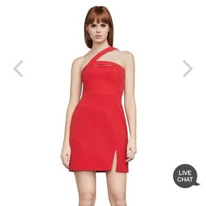 BCBGMAXAZRIA Asymmetrical Shoulder Cocktail Dress